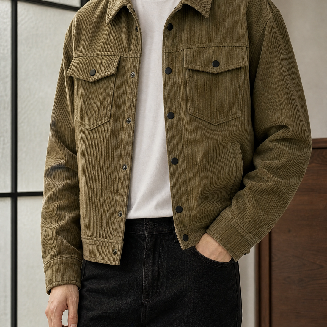 Nash-Flynn Trucker Jacket - Khaki