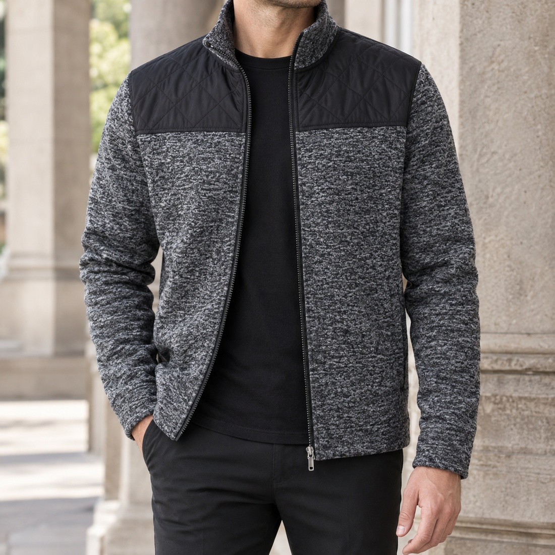 Lorcan Quilted Jacket - Dark Gray