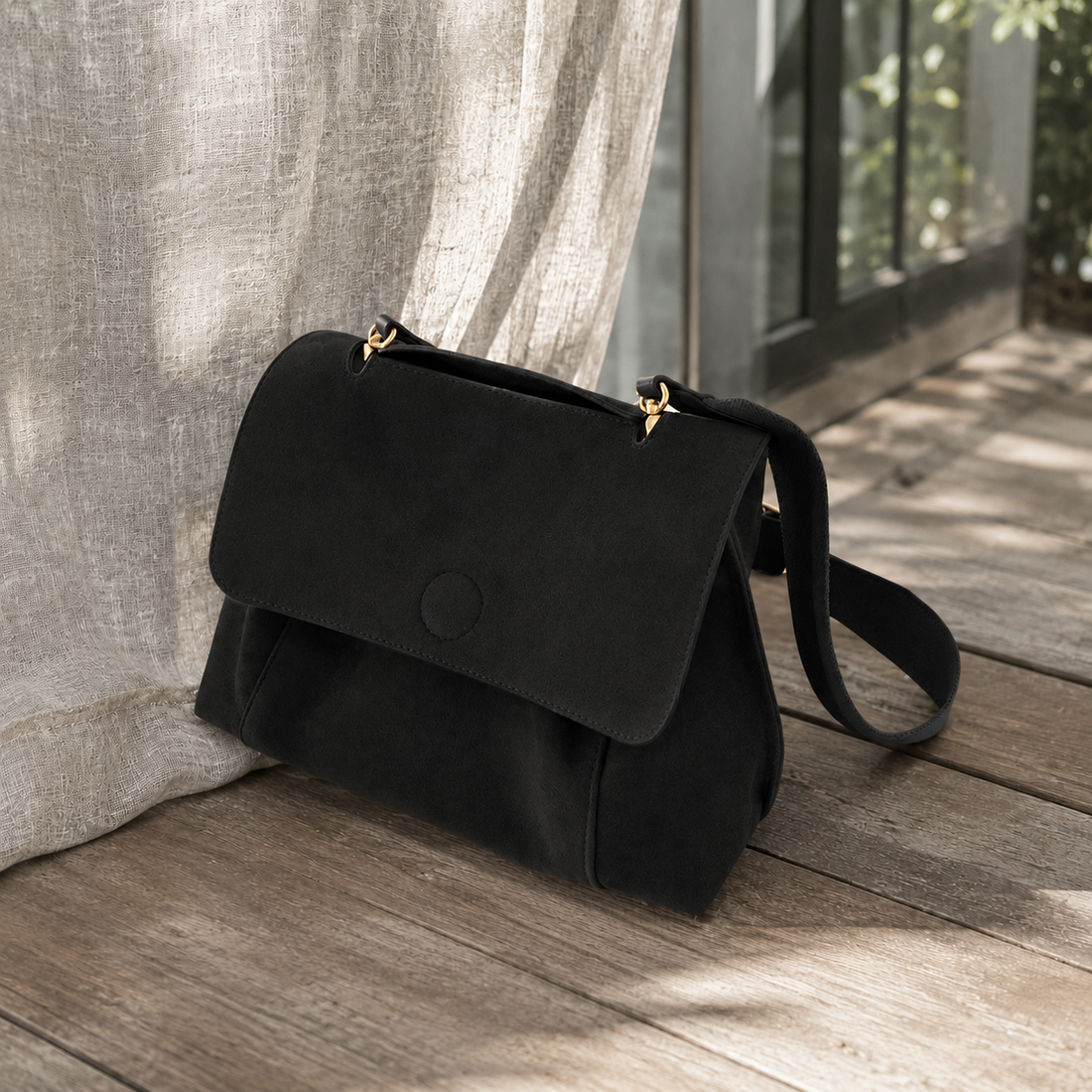 Spinelli Textured Crossbody Bag - Black