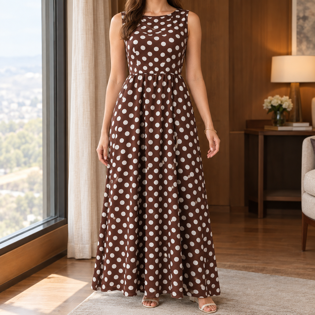 Ariana A-Line Dress - Coffee