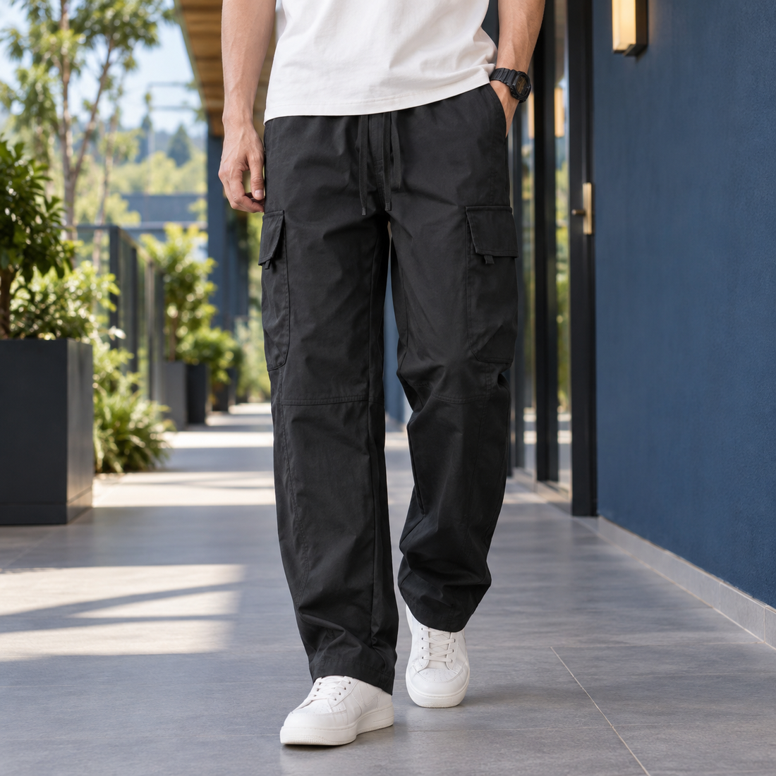Ronan Relaxed Cargo Pants - Black