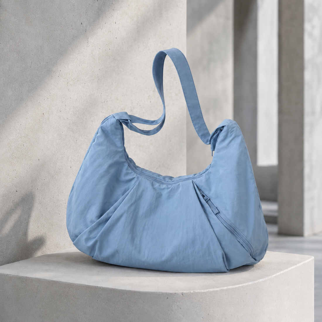 Soriano Ruched Shoulder Bag - Blue