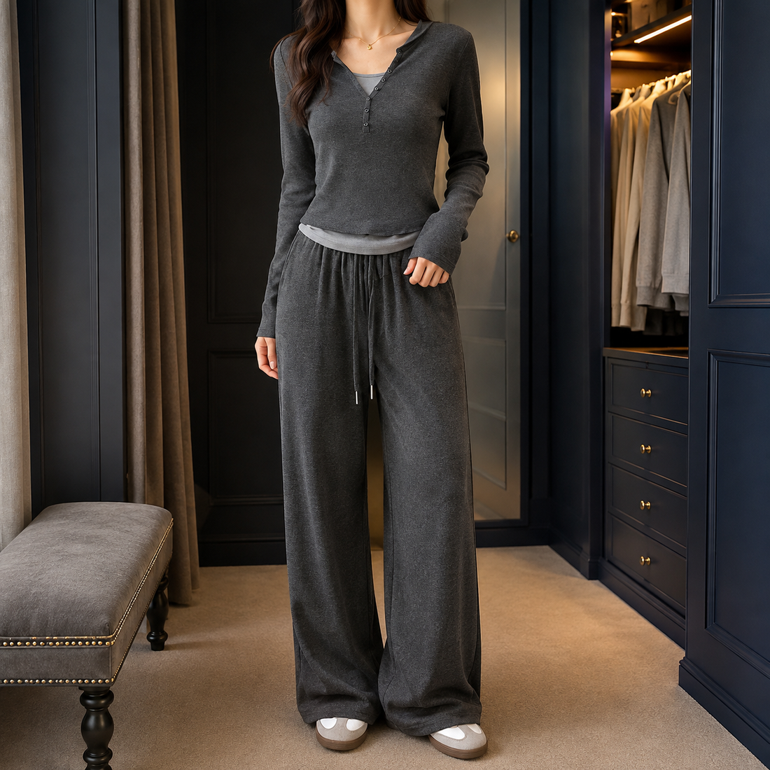 Pippa-Rae Relaxed Set - Dark Gray