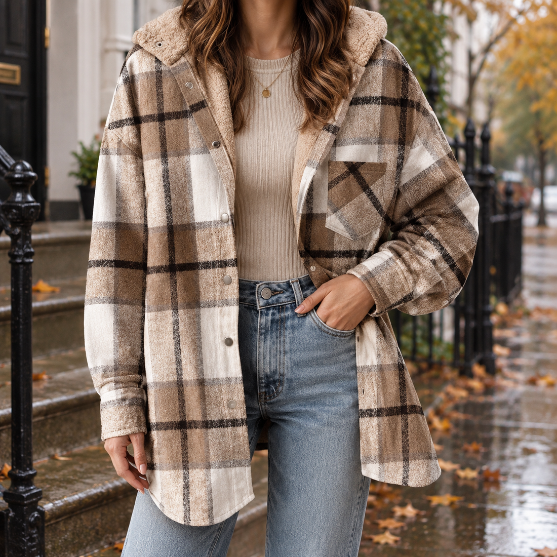 Andrina-Belle Hooded Jacket - Khaki