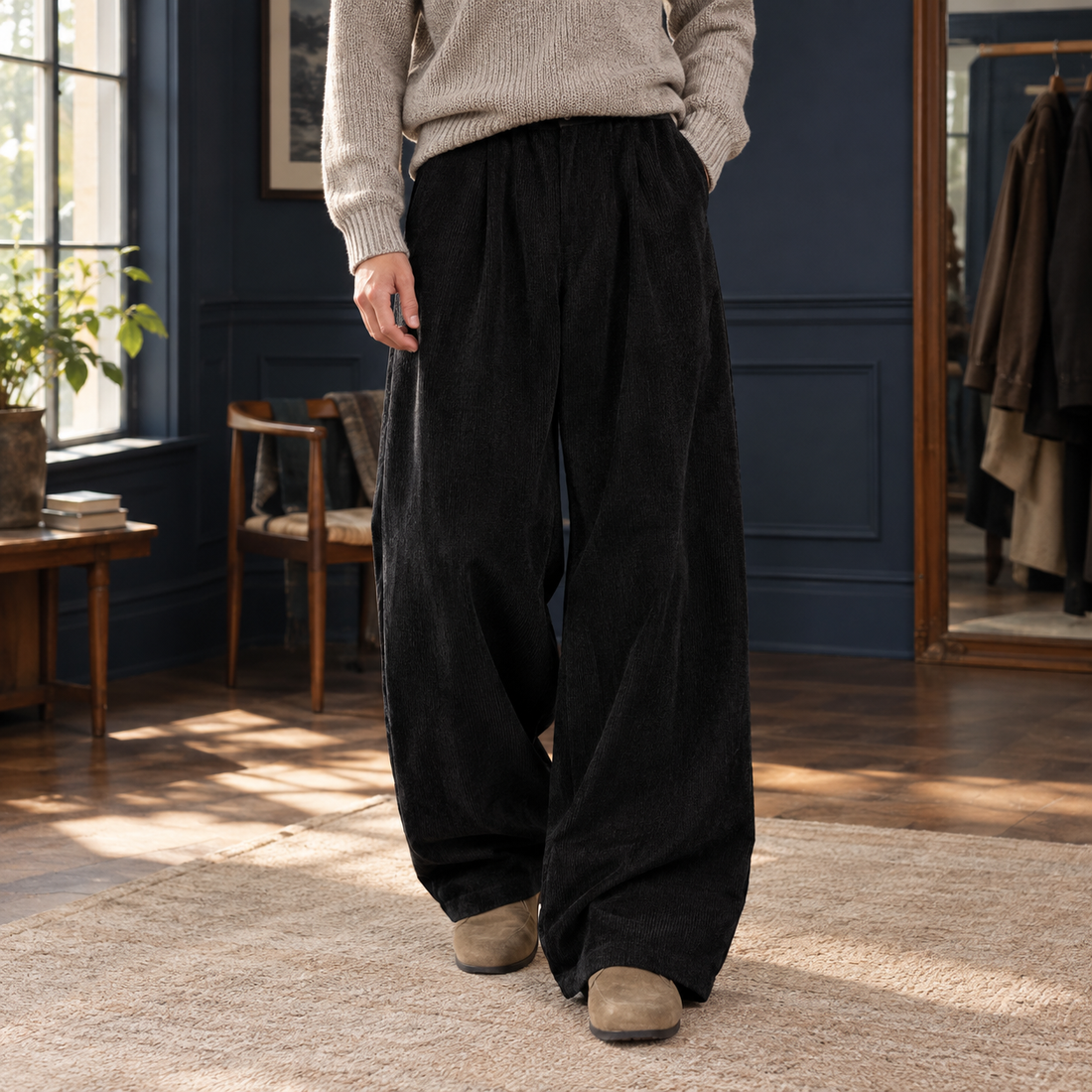 Corwin Wide Leg Pants - Black