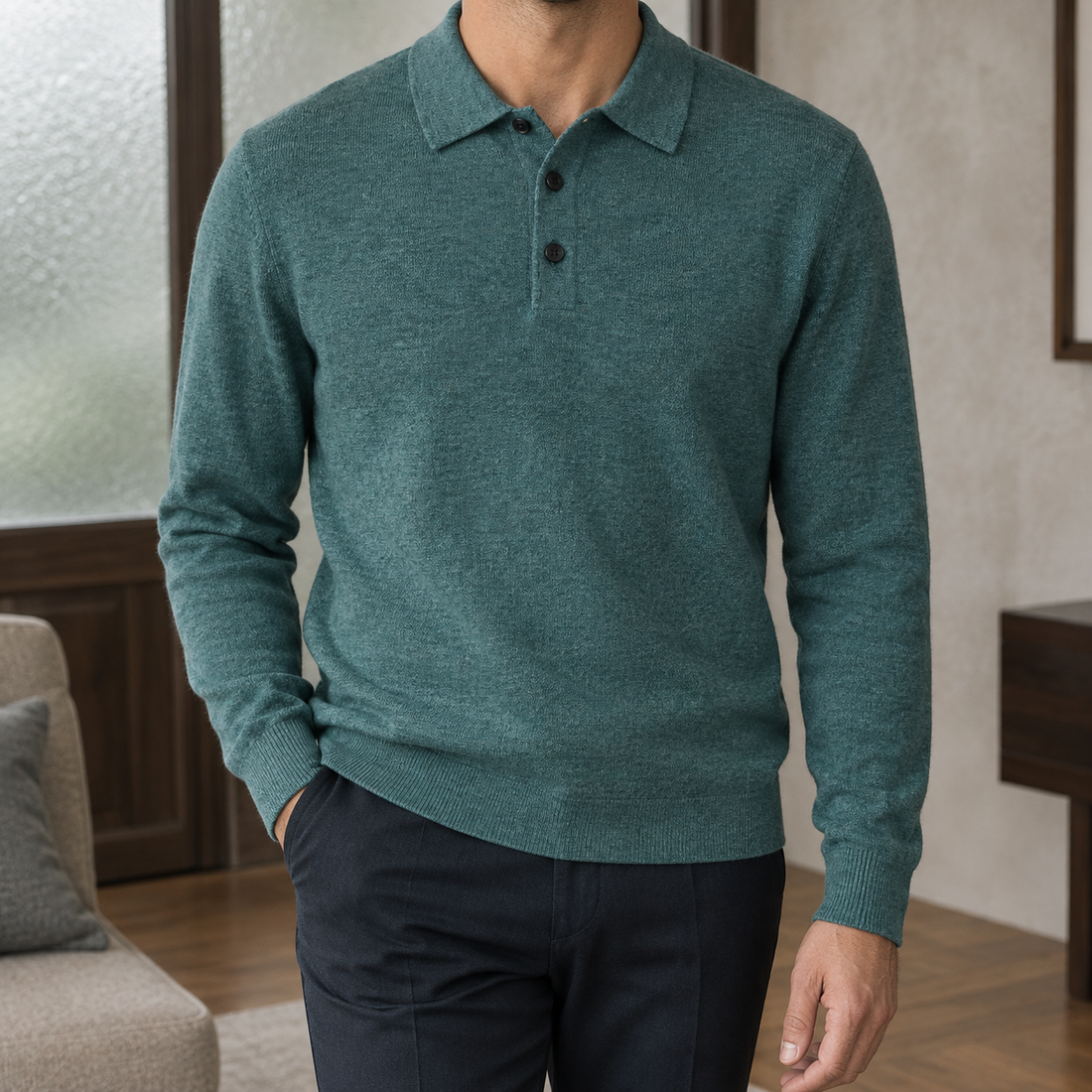 Fulbert-Ellis Polo Sweater - Green