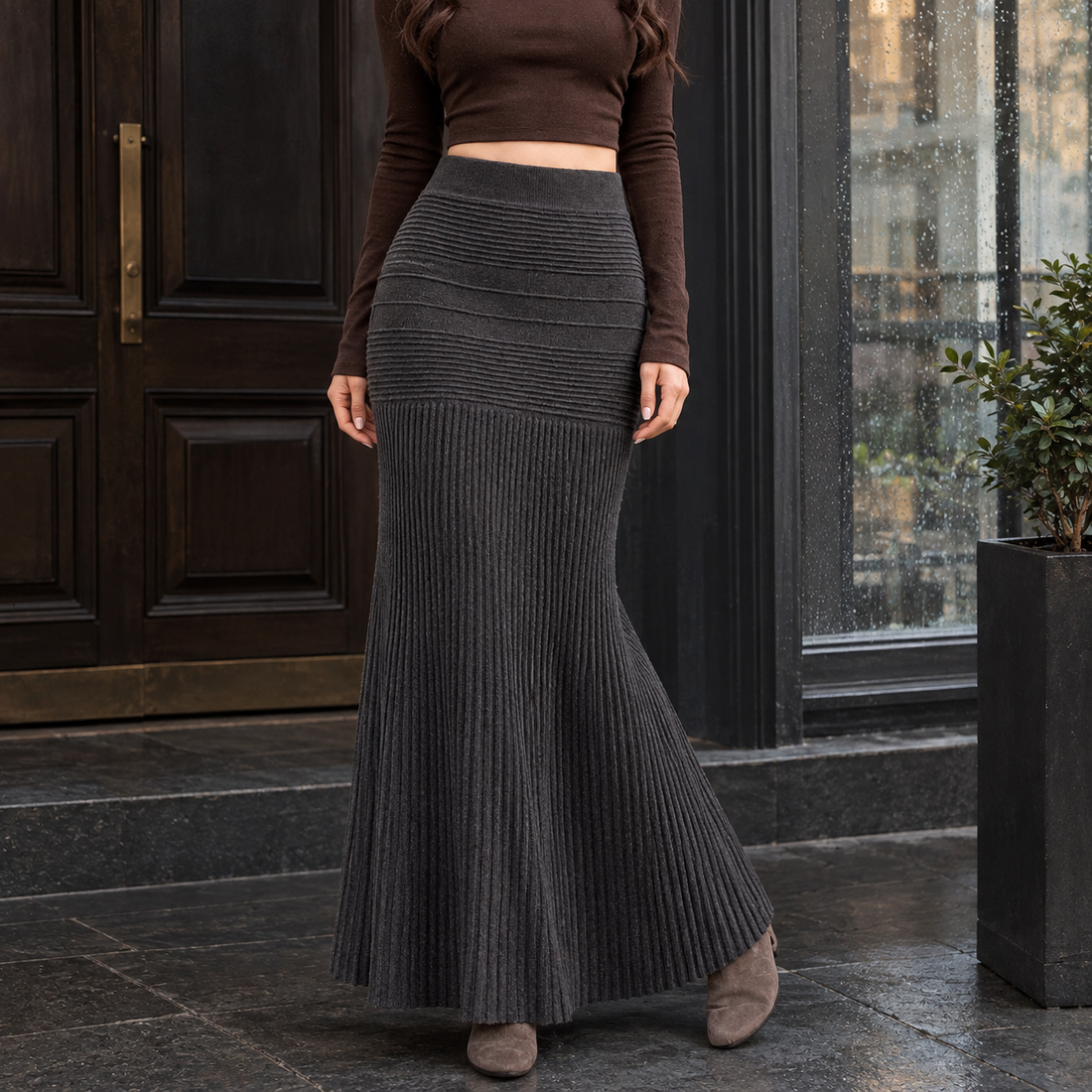 Adelia-Jane Mermaid Skirt - Black