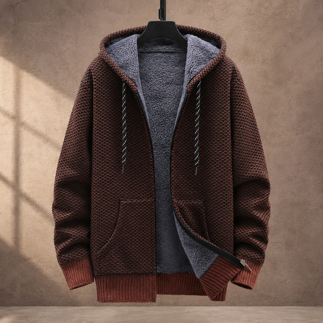 Zachary Hooded Jacket - Brown