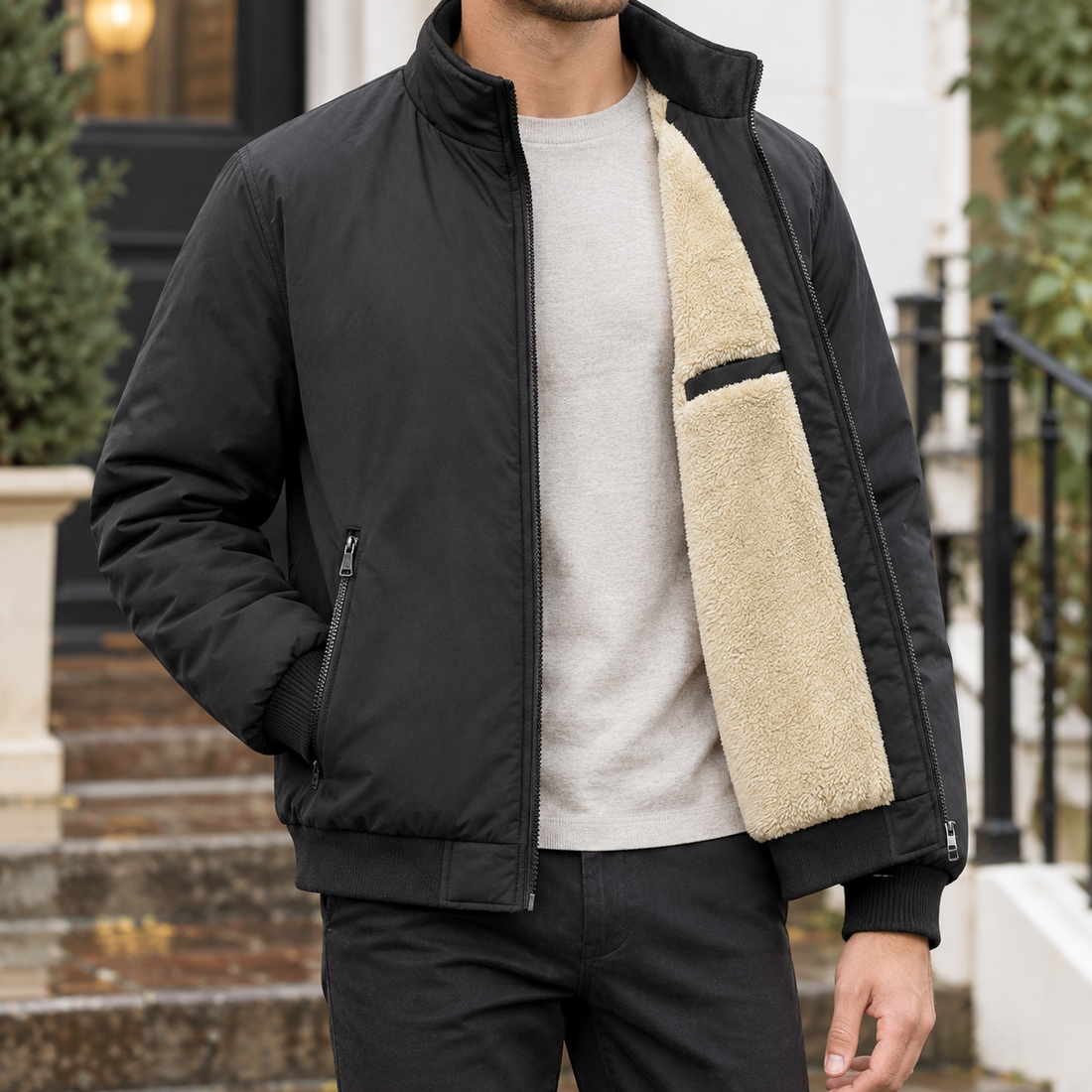 Oberon-Grant Plush Lined Jacket - Black