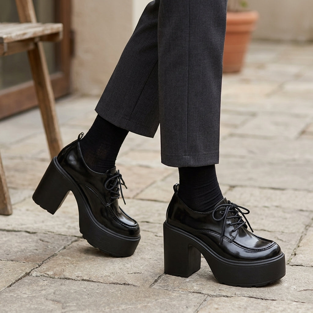 Ravello Platform Oxfords - Black