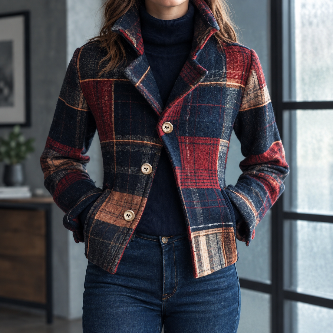 Aurore-Skye Plaid Jacket - Plaid