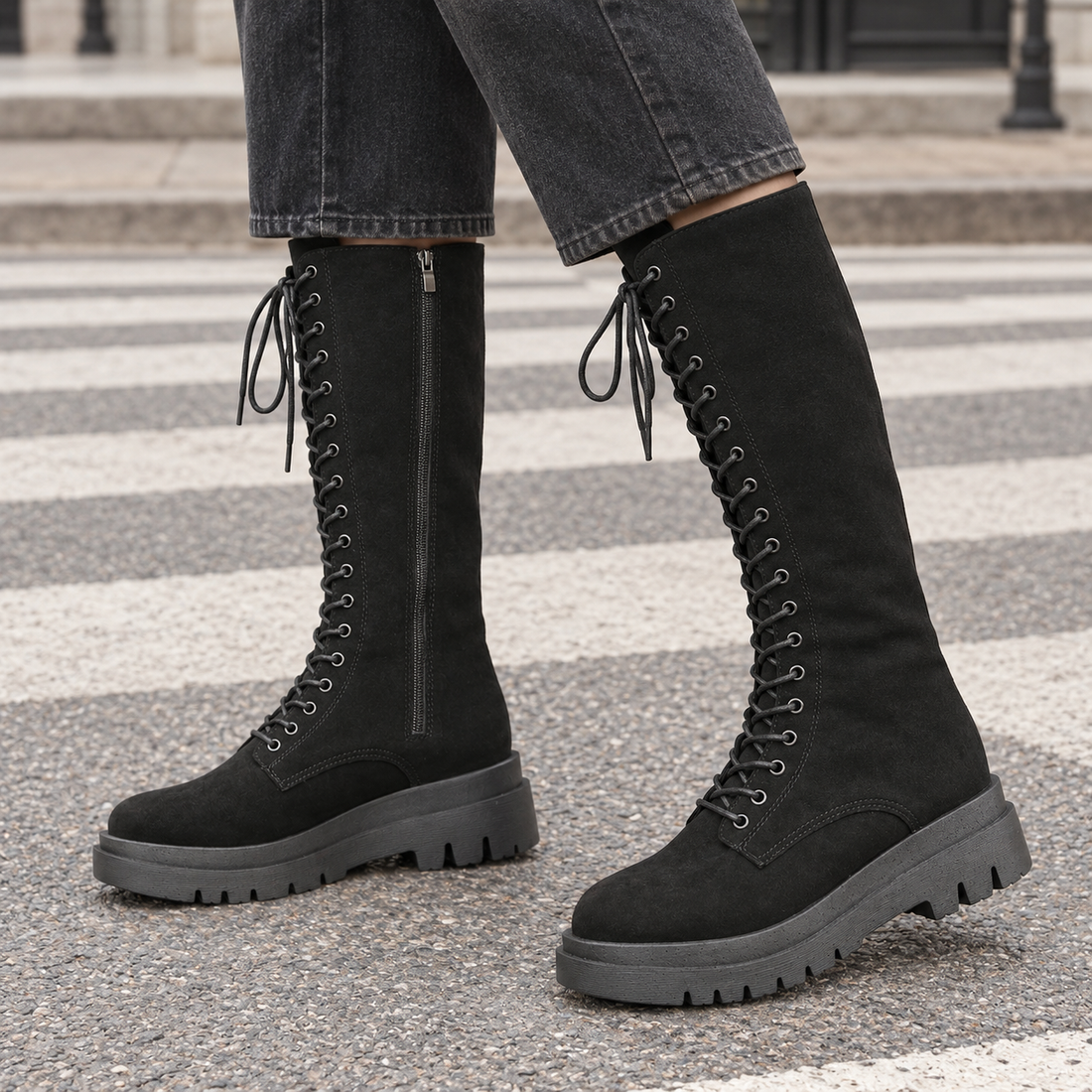 Firenze Platform Boots - Black