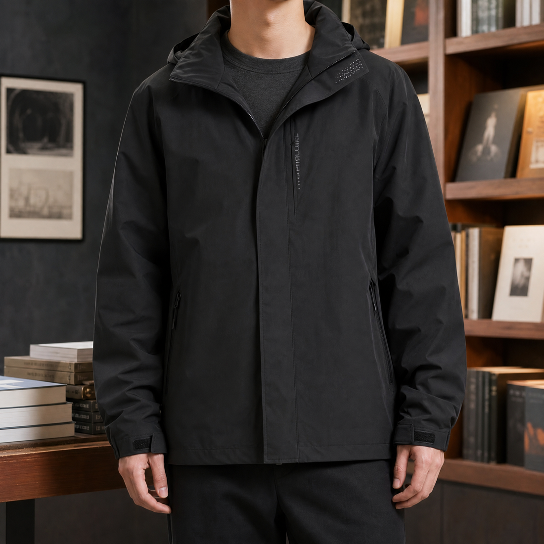 Alfred Hooded Jacket - Black