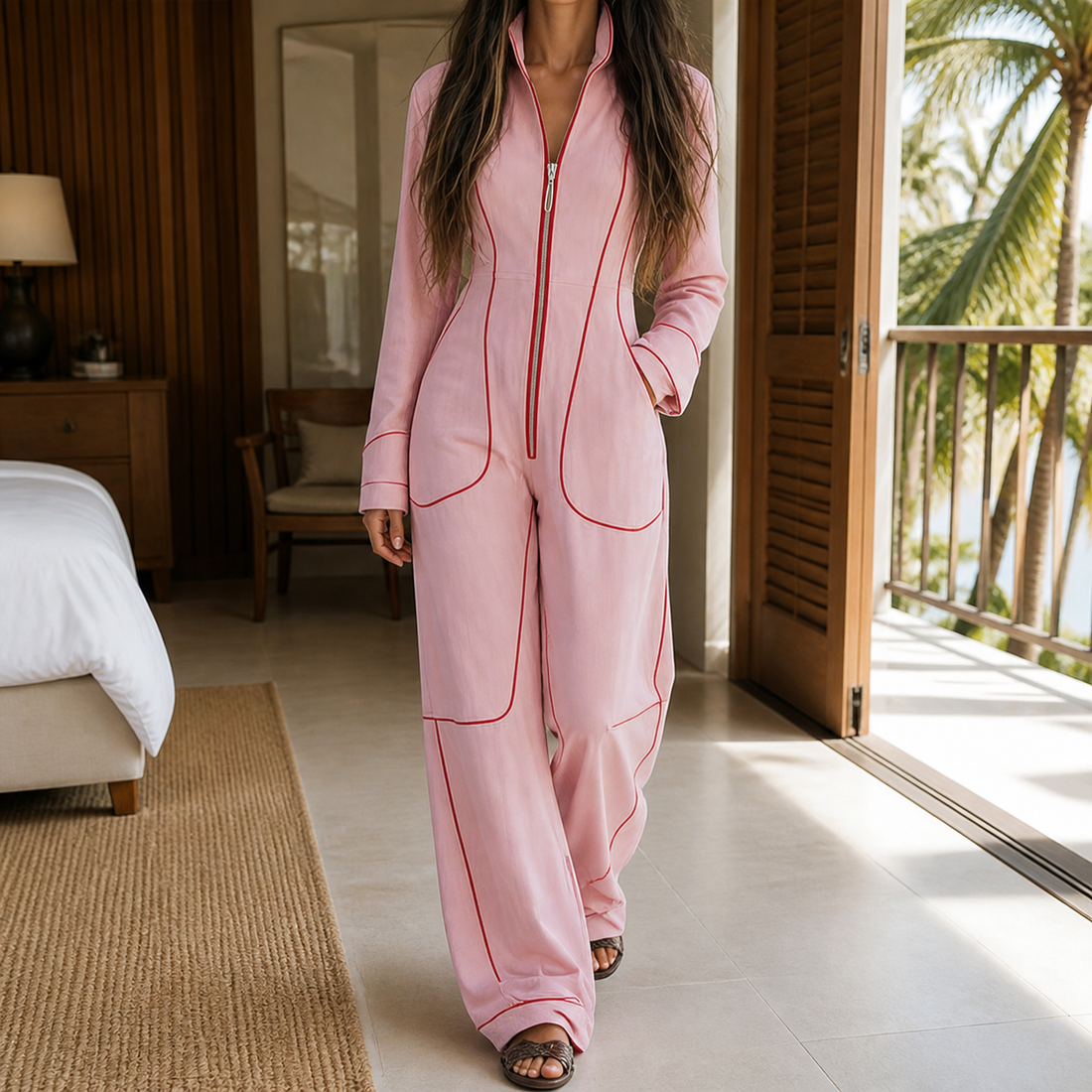Marina-Marie Wide Leg Jumpsuit - Pink