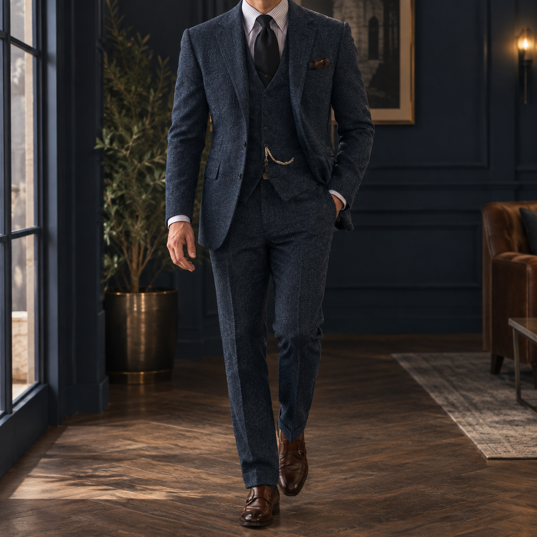 Cameron-West Tailored Suit - Navy