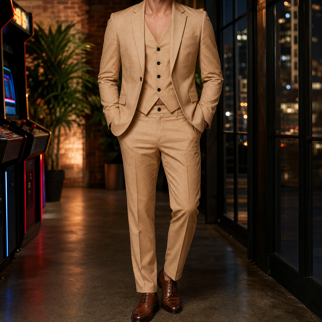 Huston-Tate Tailored Suit - Tan