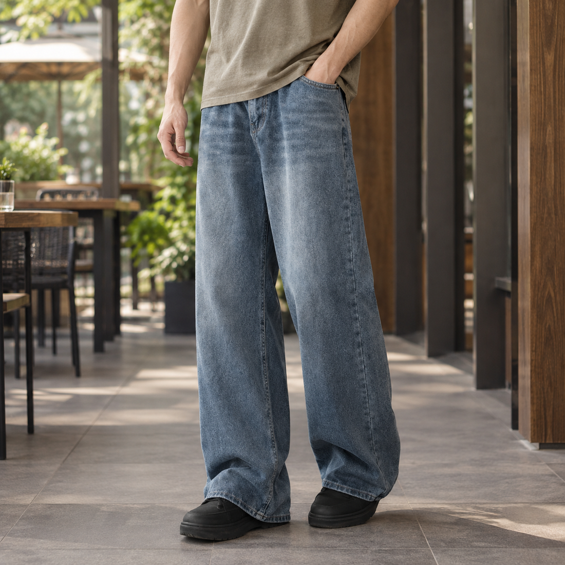 Brian Wide Leg Jeans - Vintage Blue