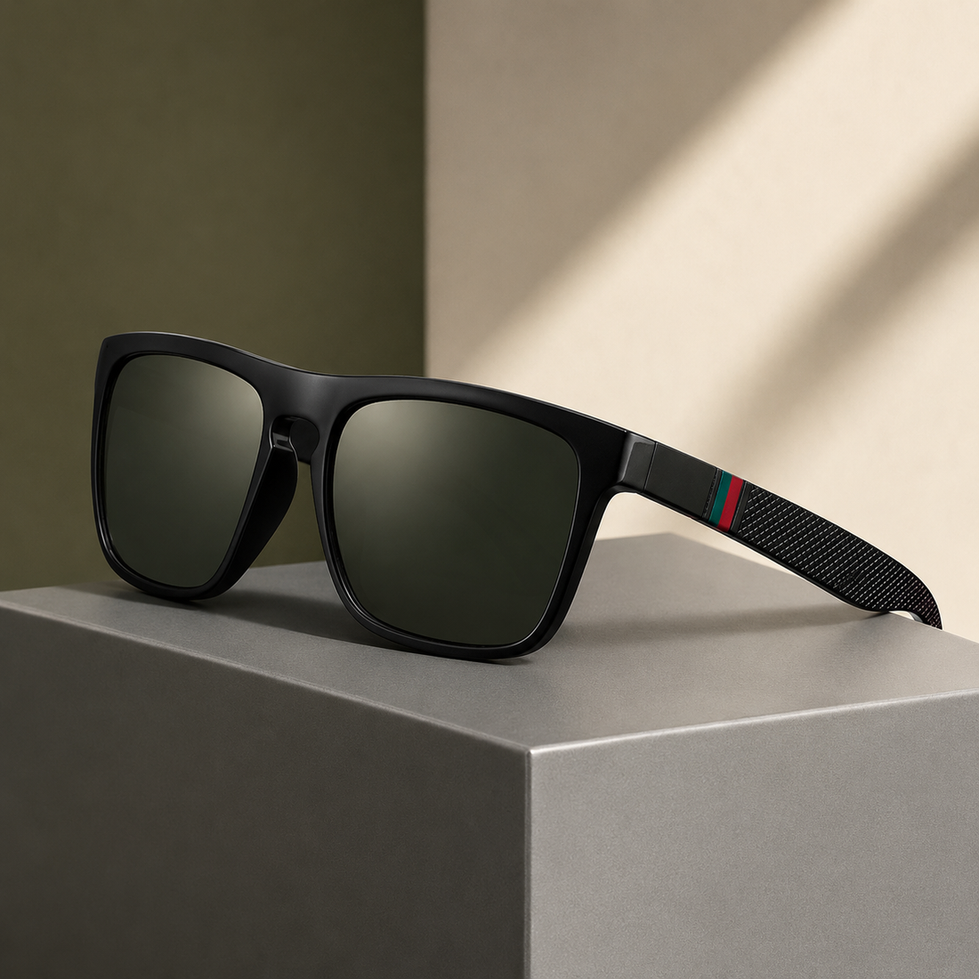 Byron Rectangle Sunglasses - Green