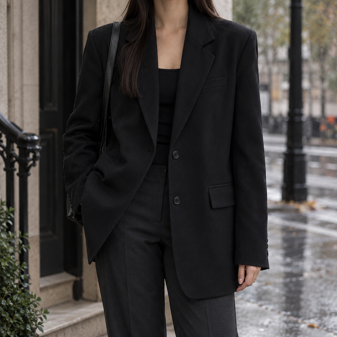 Orla-Elise Relaxed Blazer - Black
