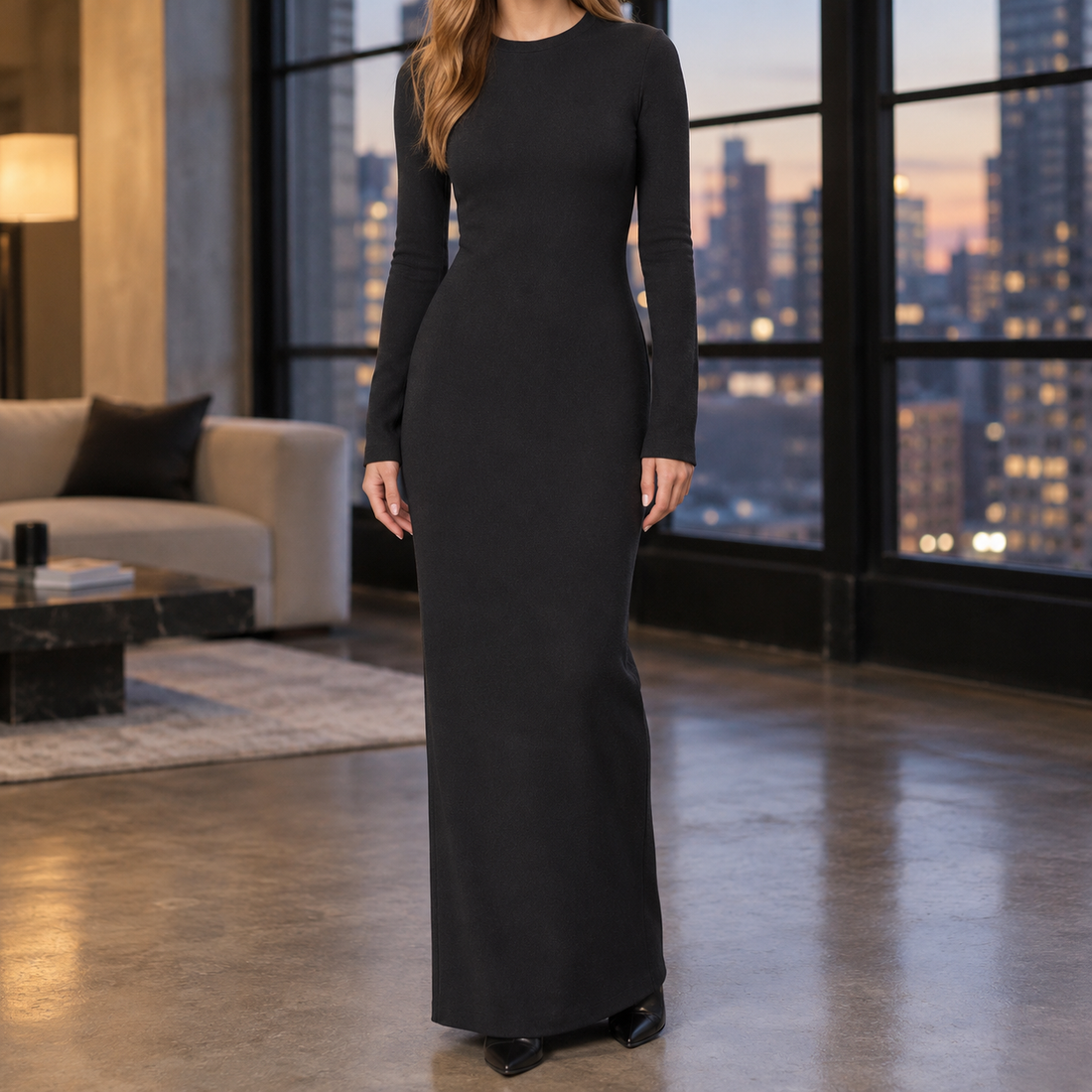 Marguerite-Lane Bodycon Maxi Dress - Black