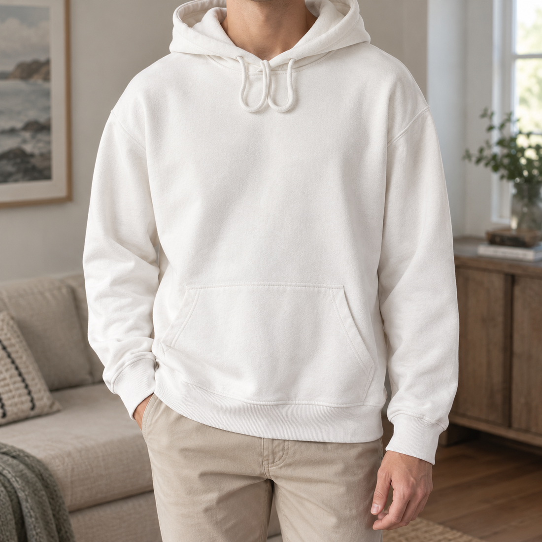 Oswin-Miles Cotton Hoodie - White