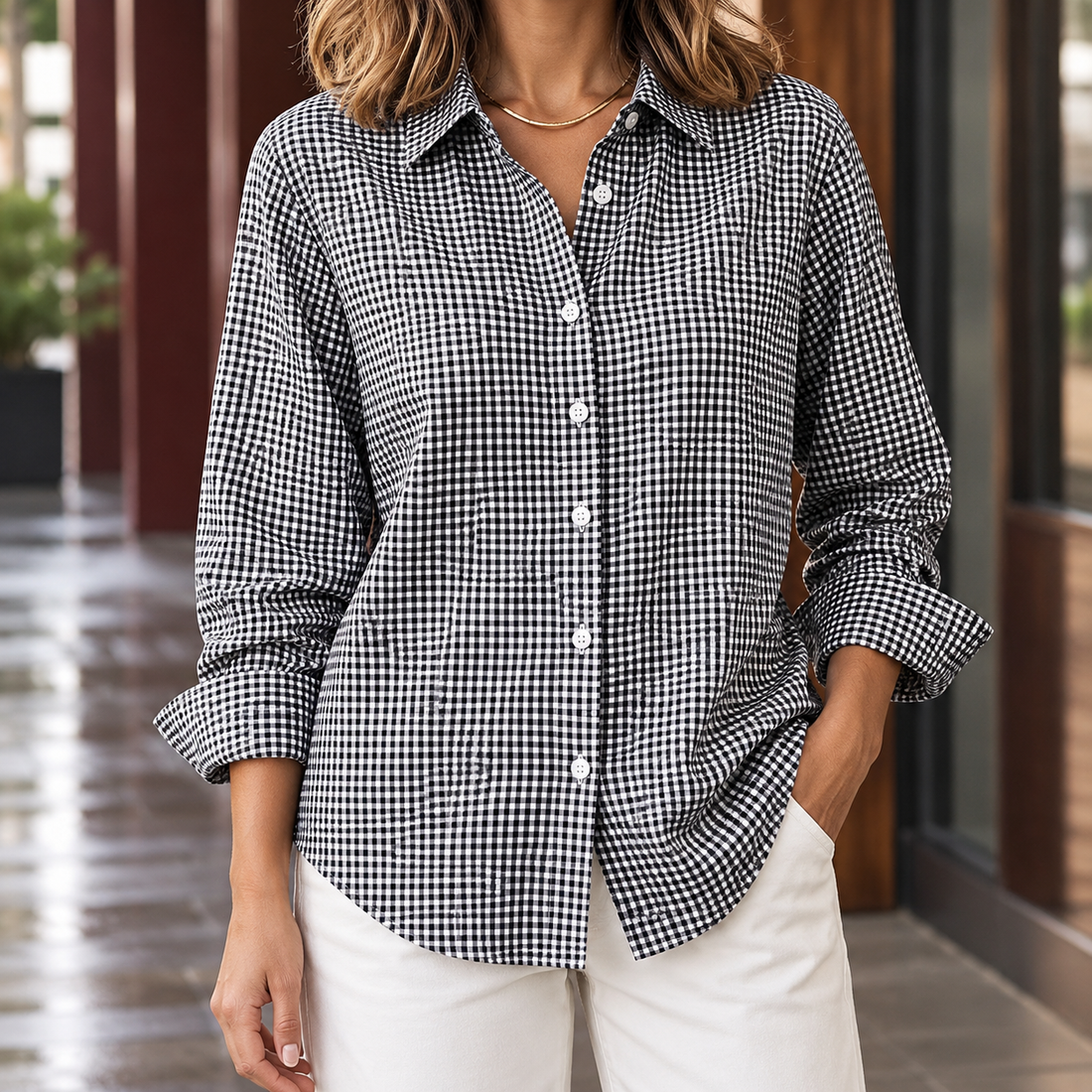 Hyacinth-Lane Collared Shirt - Black