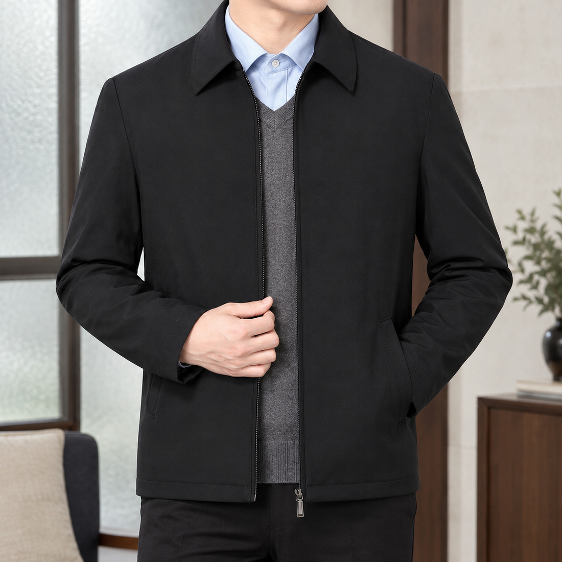 Asher Zip Jacket - Black