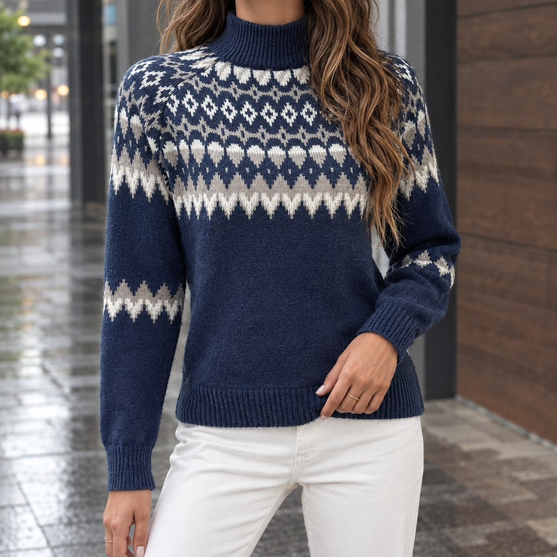 Becca-Louise Fair Isle Sweater - Dark Blue