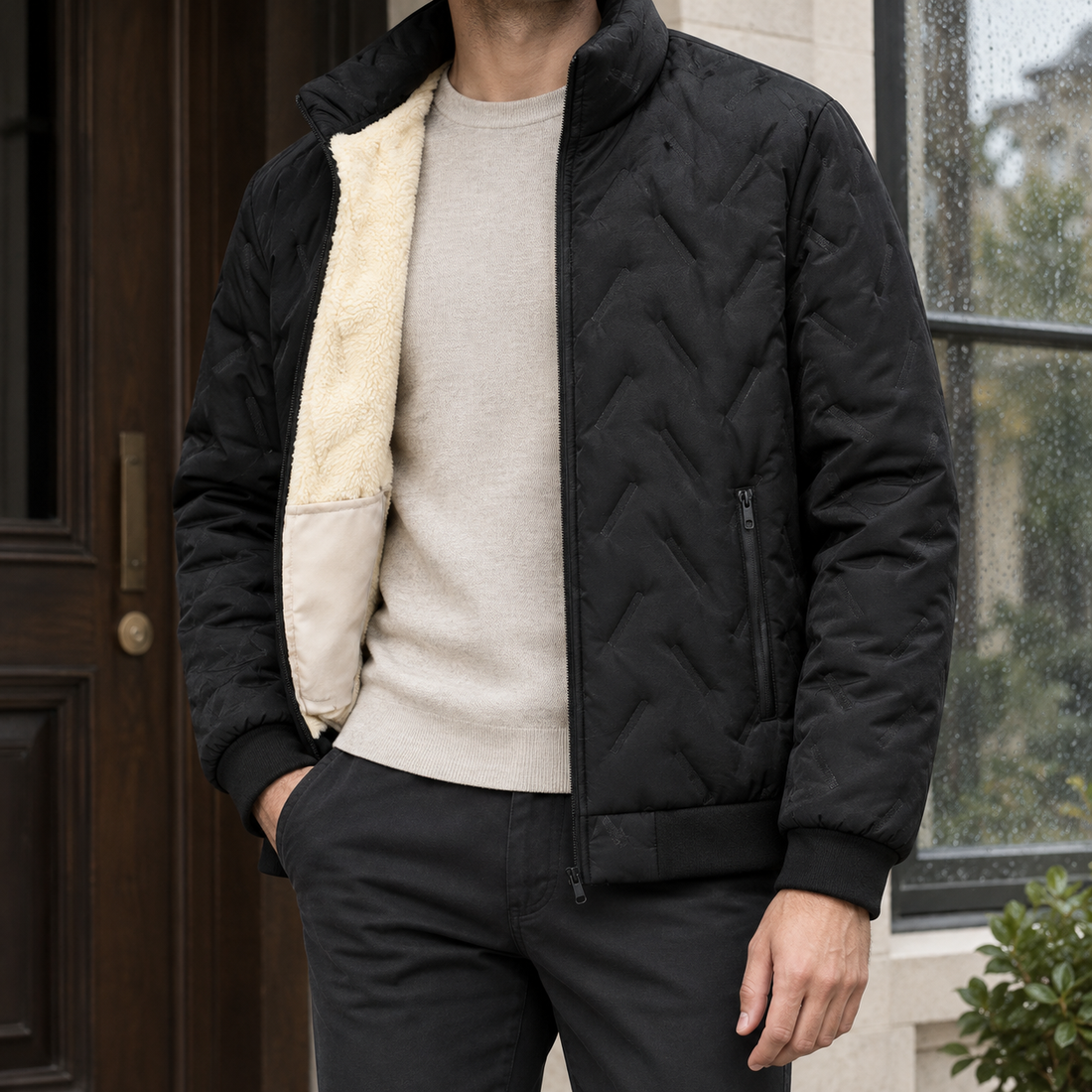 Mortimer Stand Collar Jacket - Black