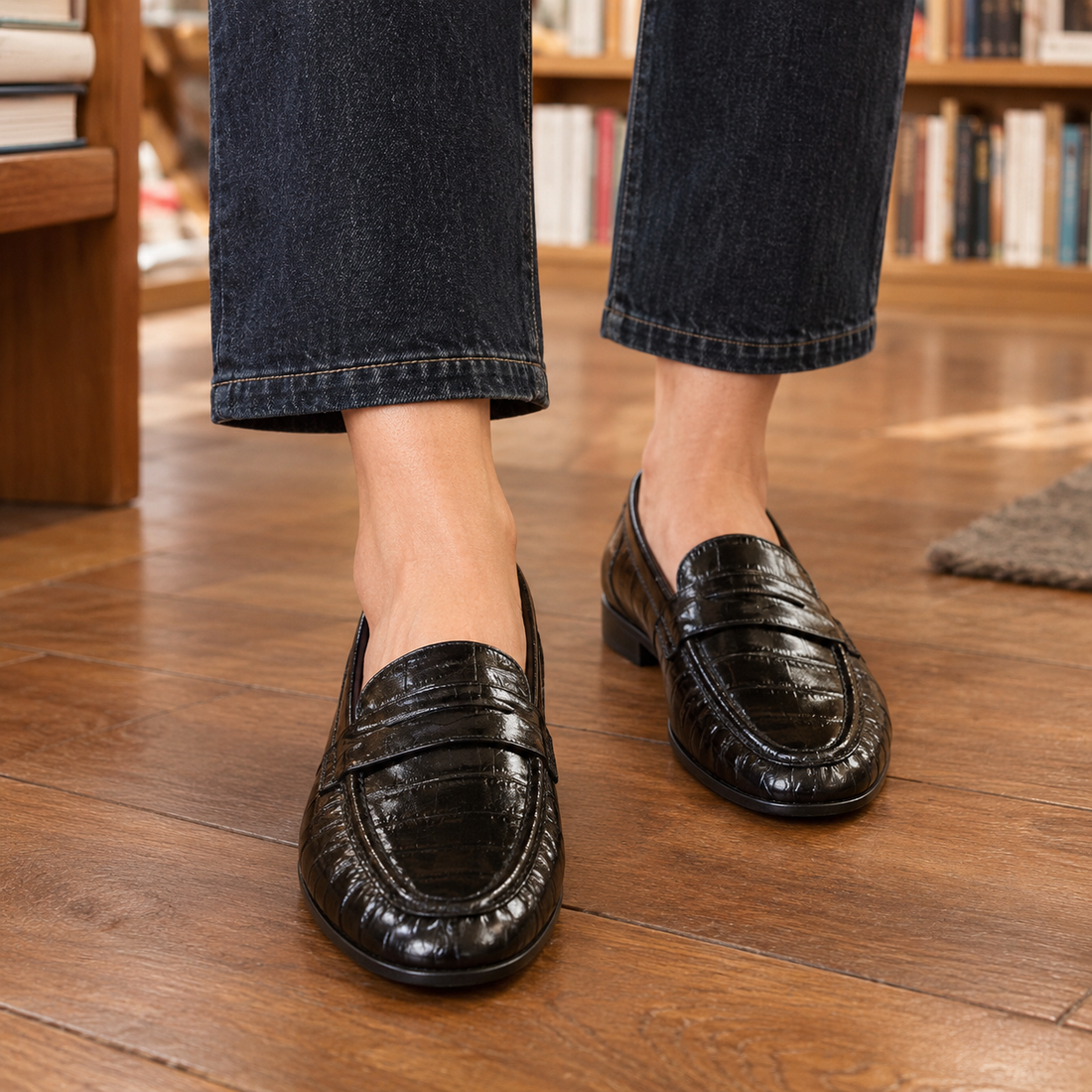 Ridolfi Croc Loafers - Black
