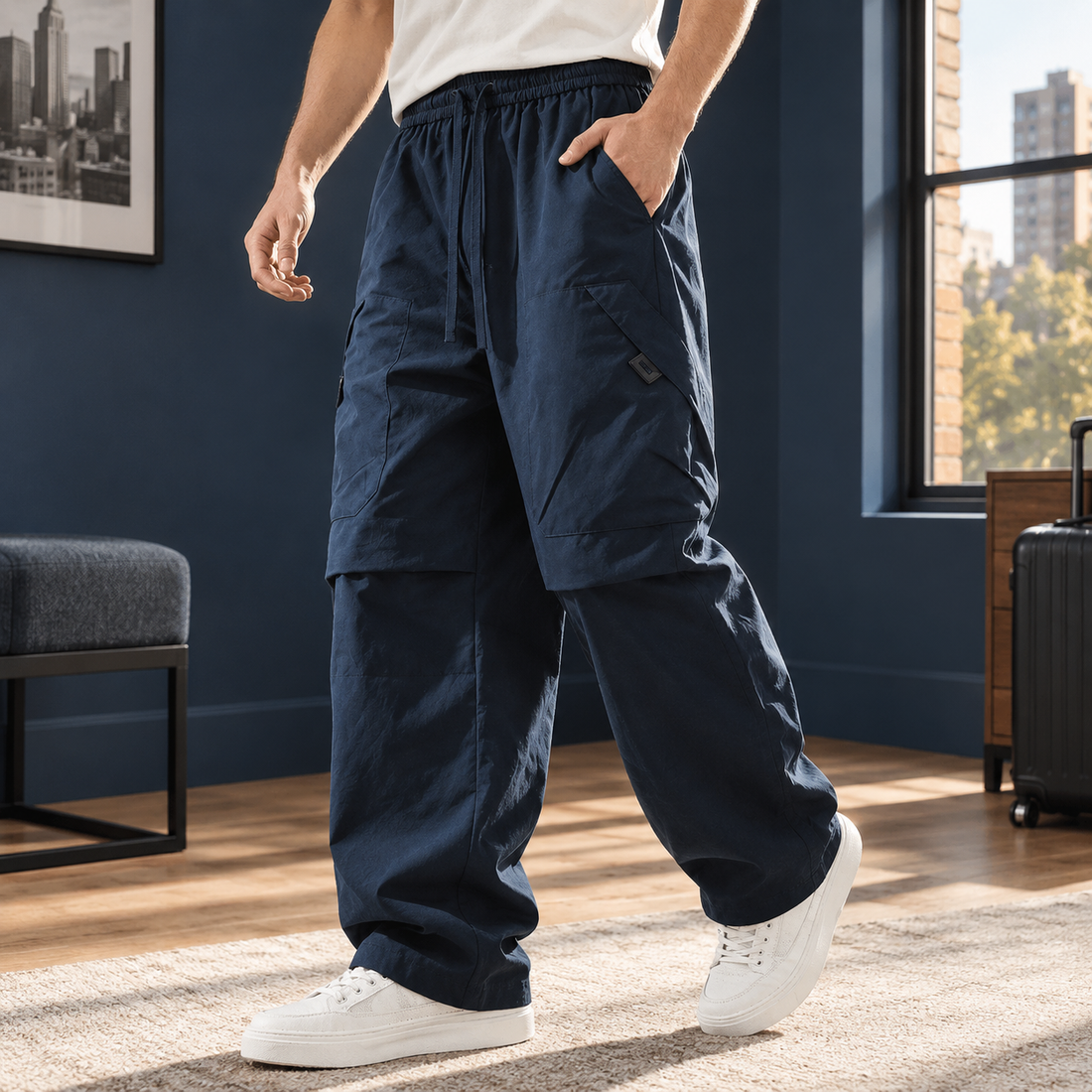 Rhys Relaxed Cargo Pants - Blue