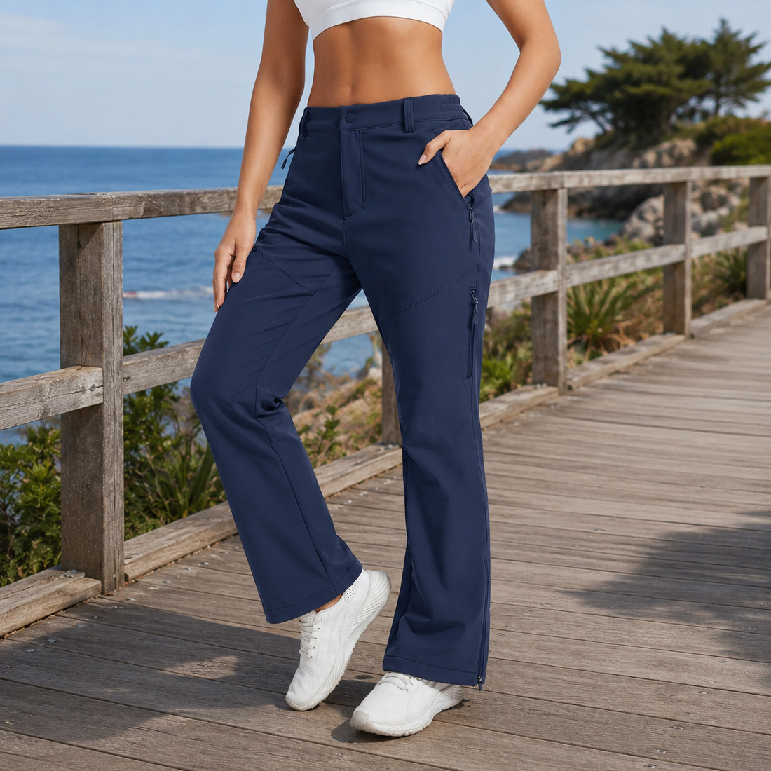 Meredith-Belle Flared Pants - Navy