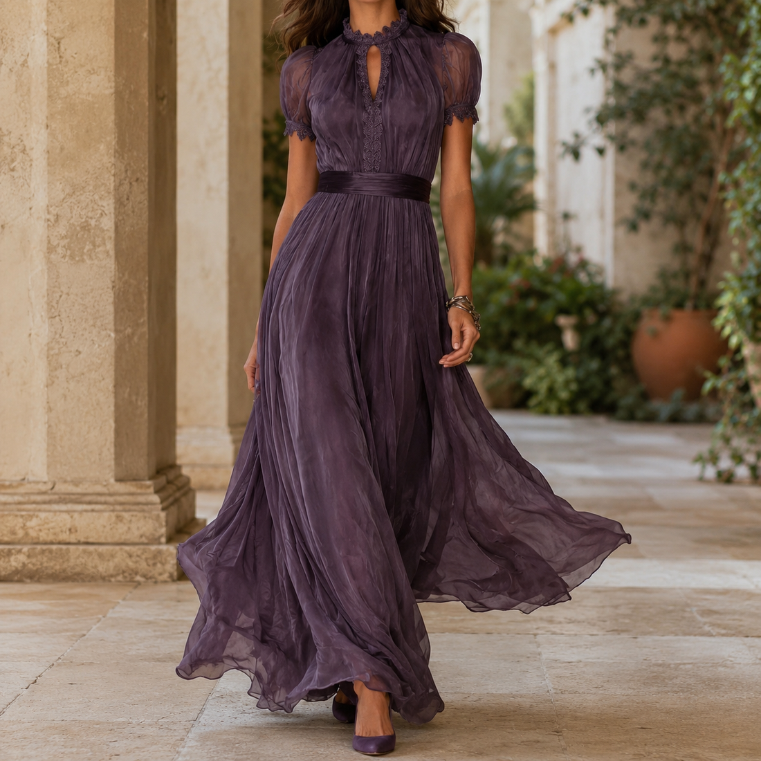 Antonia-Skye A Line Dress - Purple