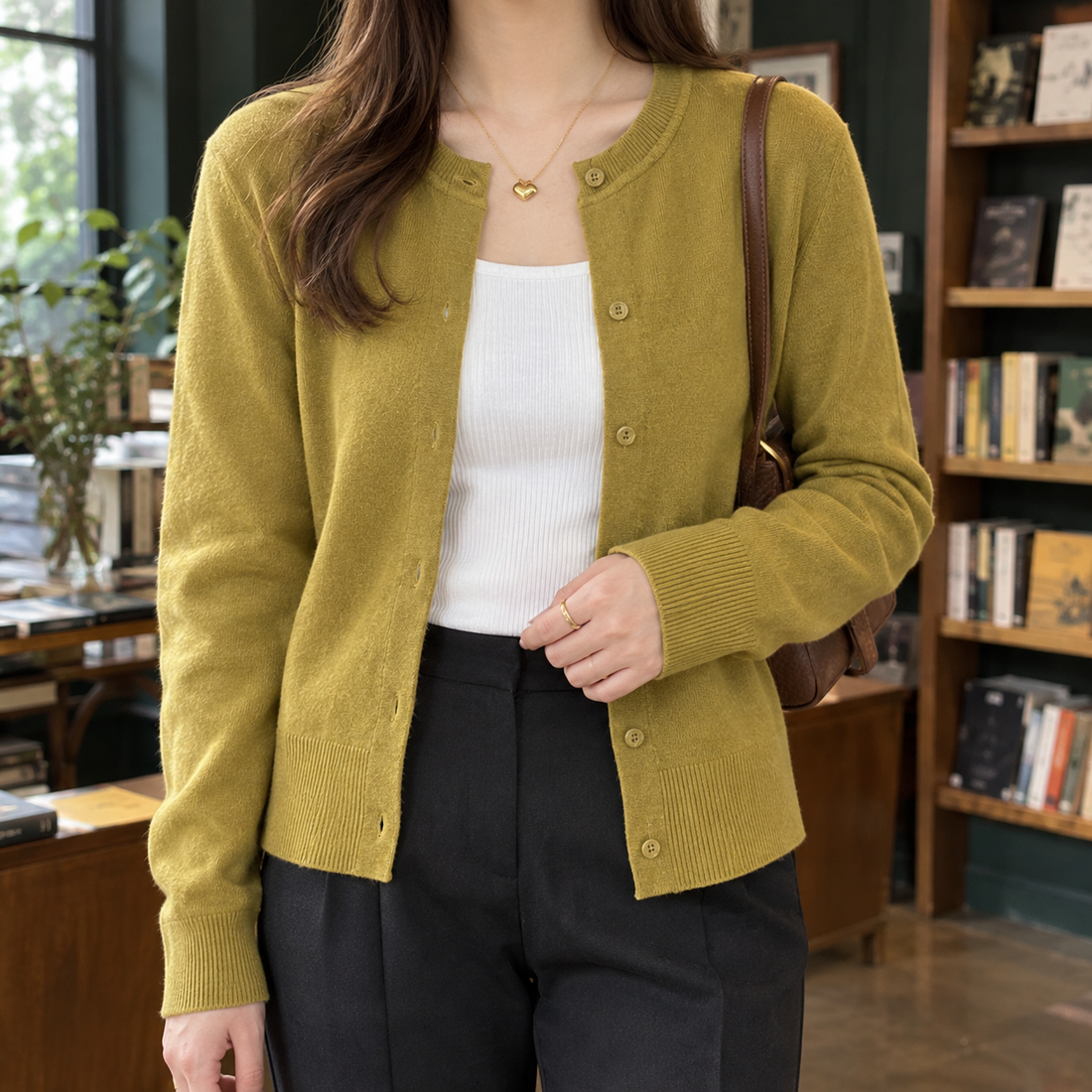 Joy Fine Knit Cardigan - Mustard Yellow