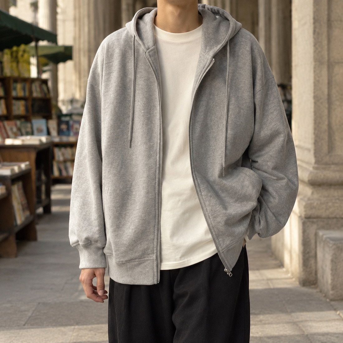 Jocelyn Relaxed Zip Jacket - Gray