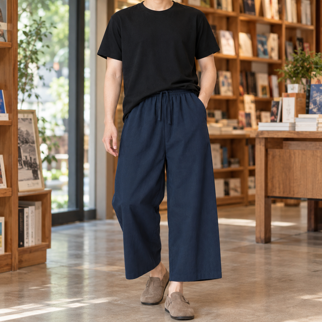 Eamon-Flynn Relaxed Pants - Navy Blue