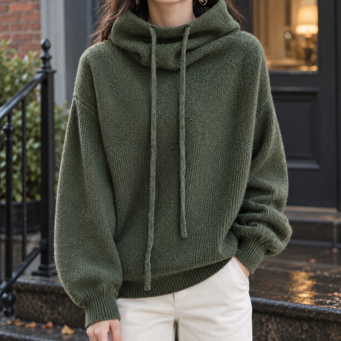 Kiera Hooded Sweater - Green