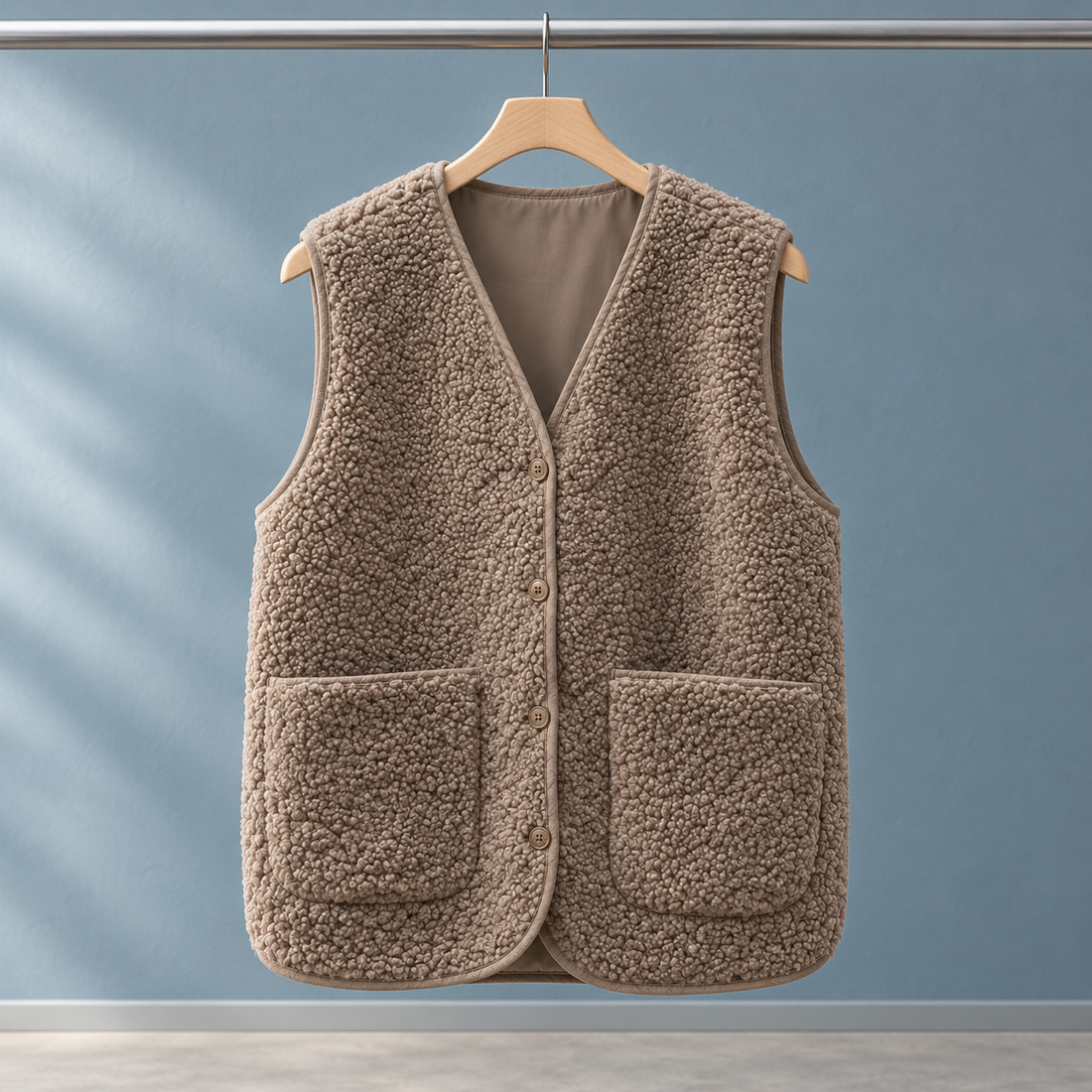 Bethany Teddy Vest - Khaki