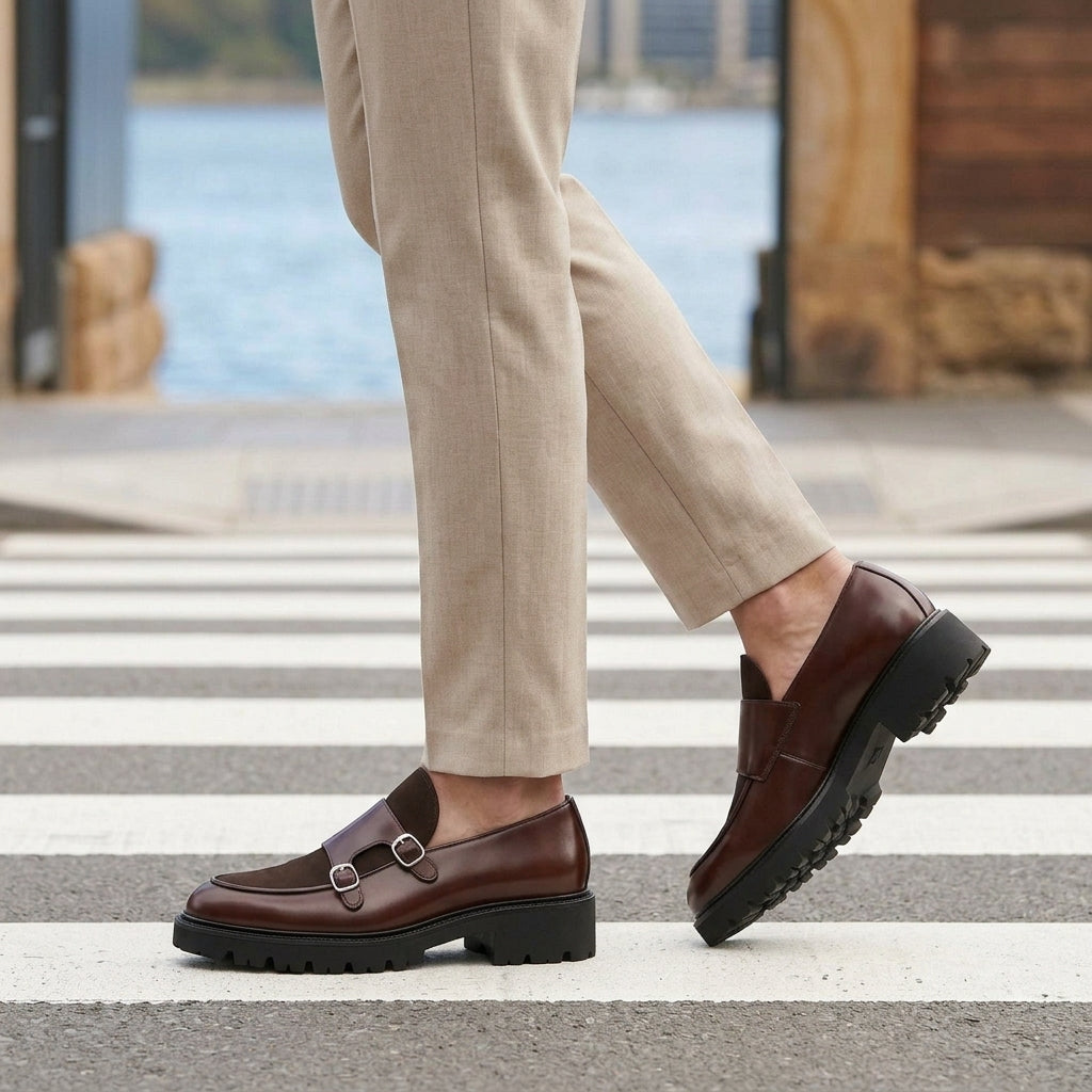 Santoro Monk Strap Shoes - Lead Alternate View