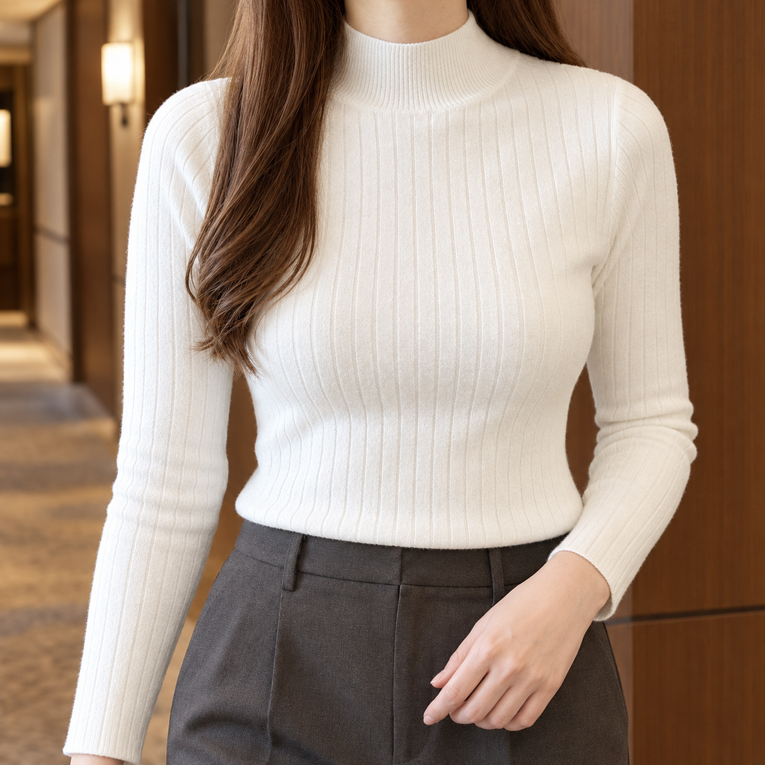 Giulietta Mock Neck Top - Lead Product Detail