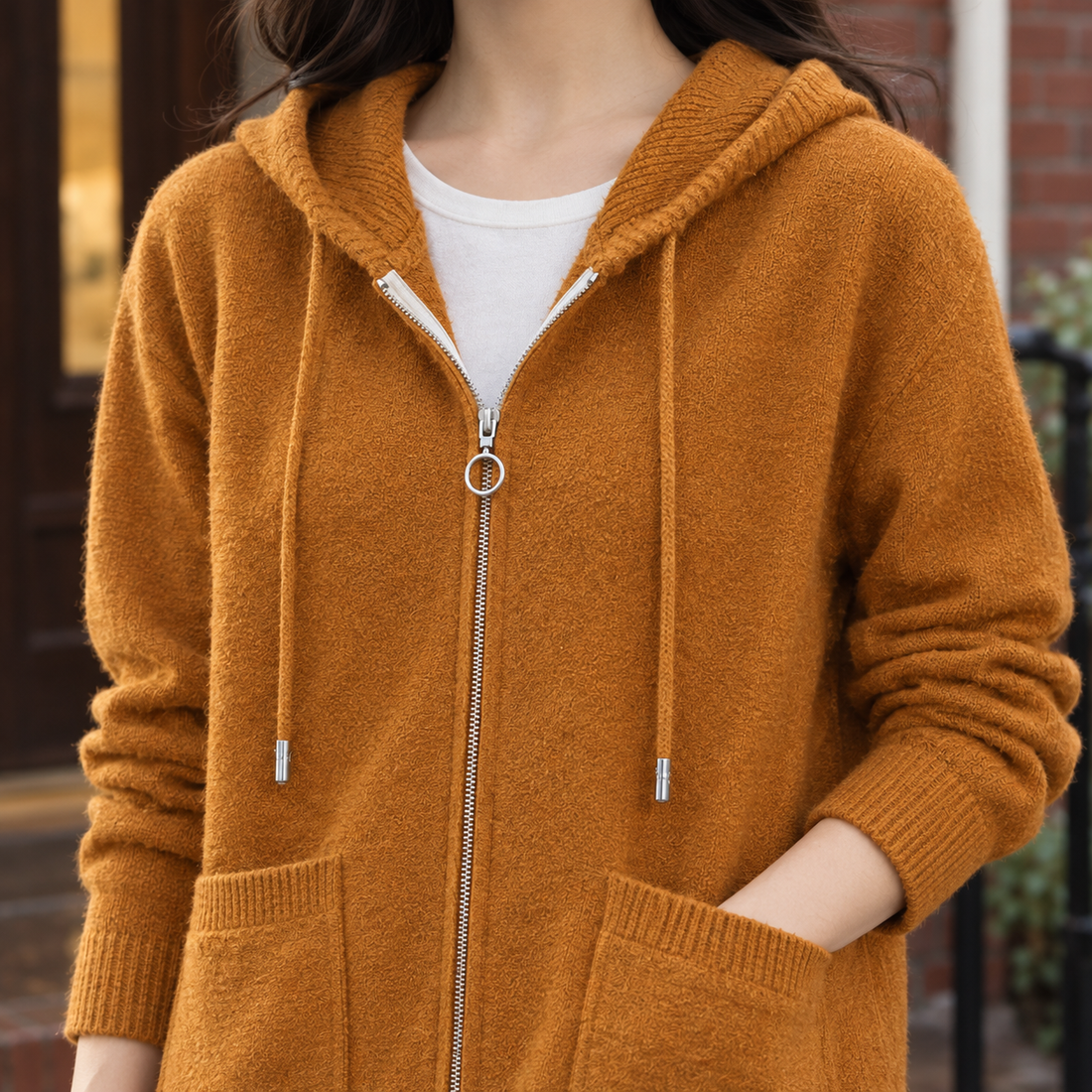 Flavia-Rae Hooded Hoodie - Lead Product Detail