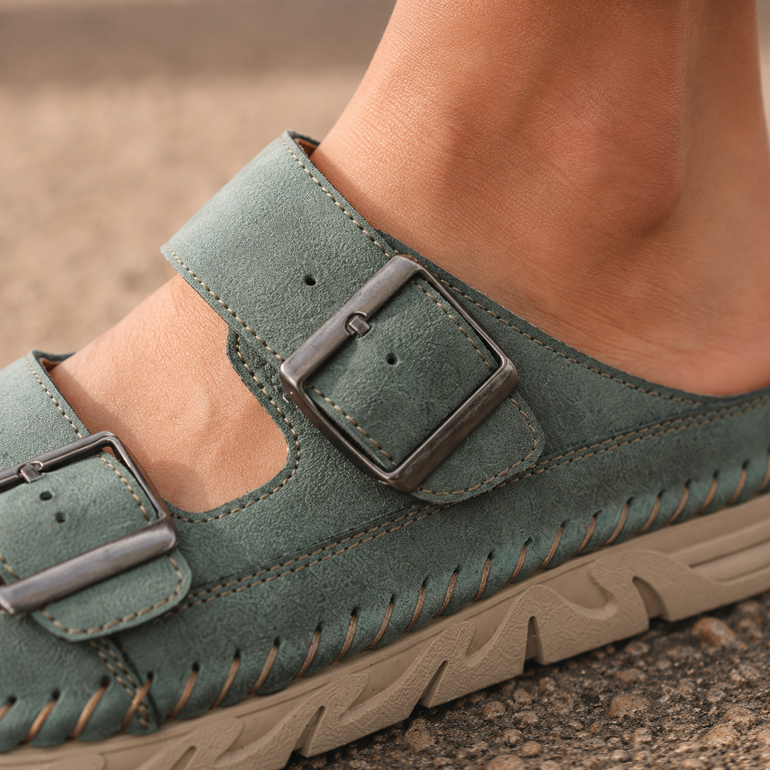 Napoli Buckle Mules - Lead Product Detail