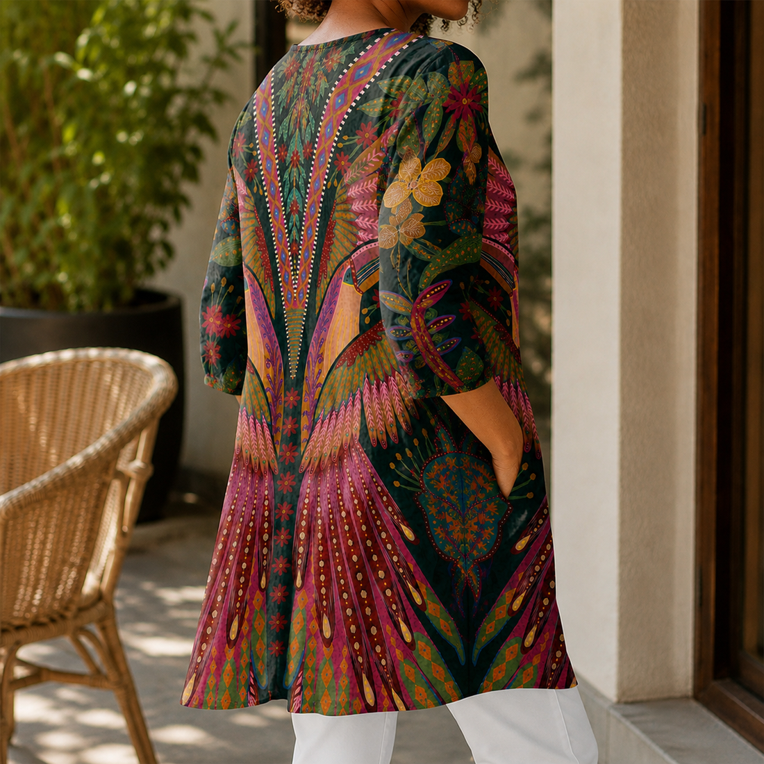 Portia V-Neck Tunic - Lead Alternate View