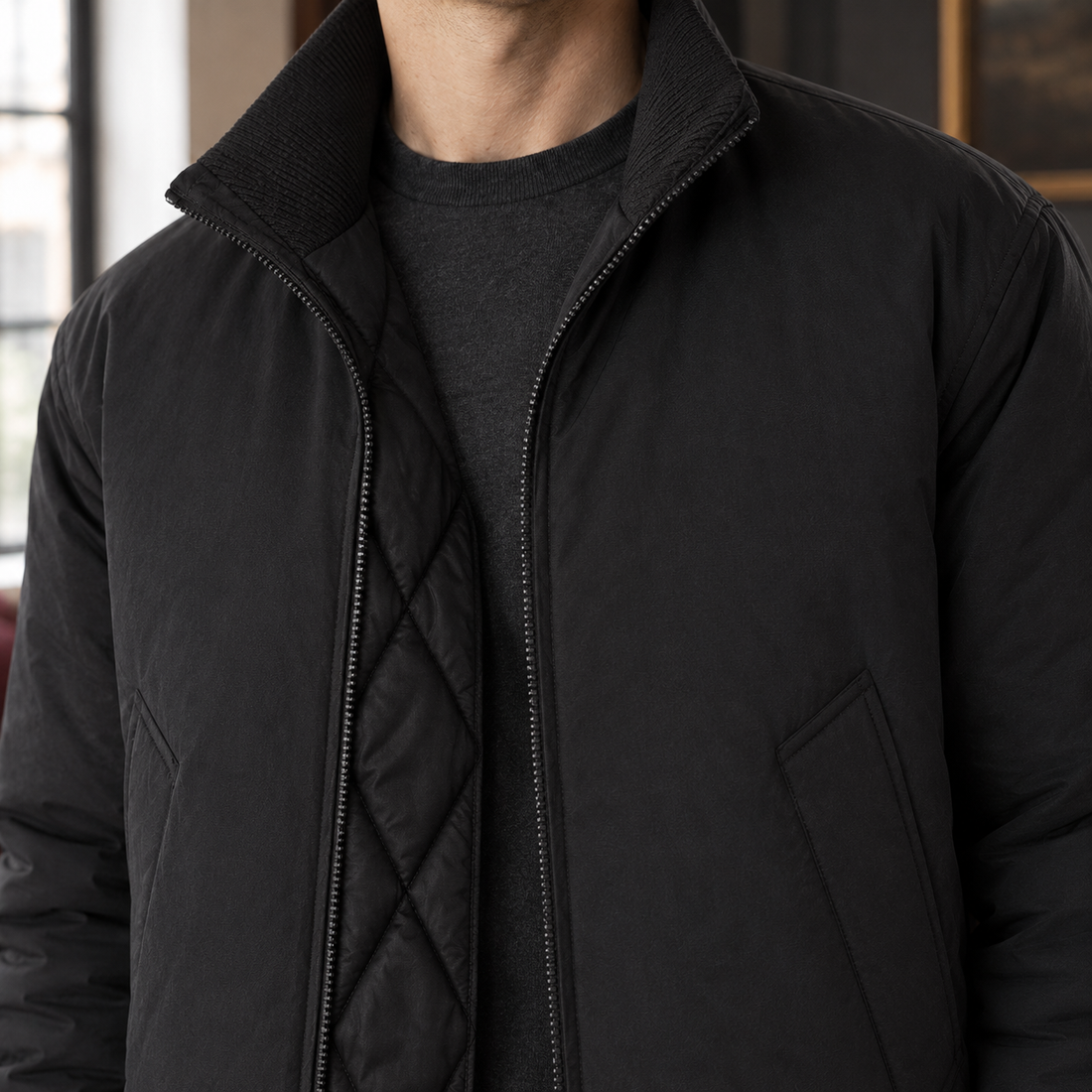 Torquil Bomber Jacket - Lead Product Detail