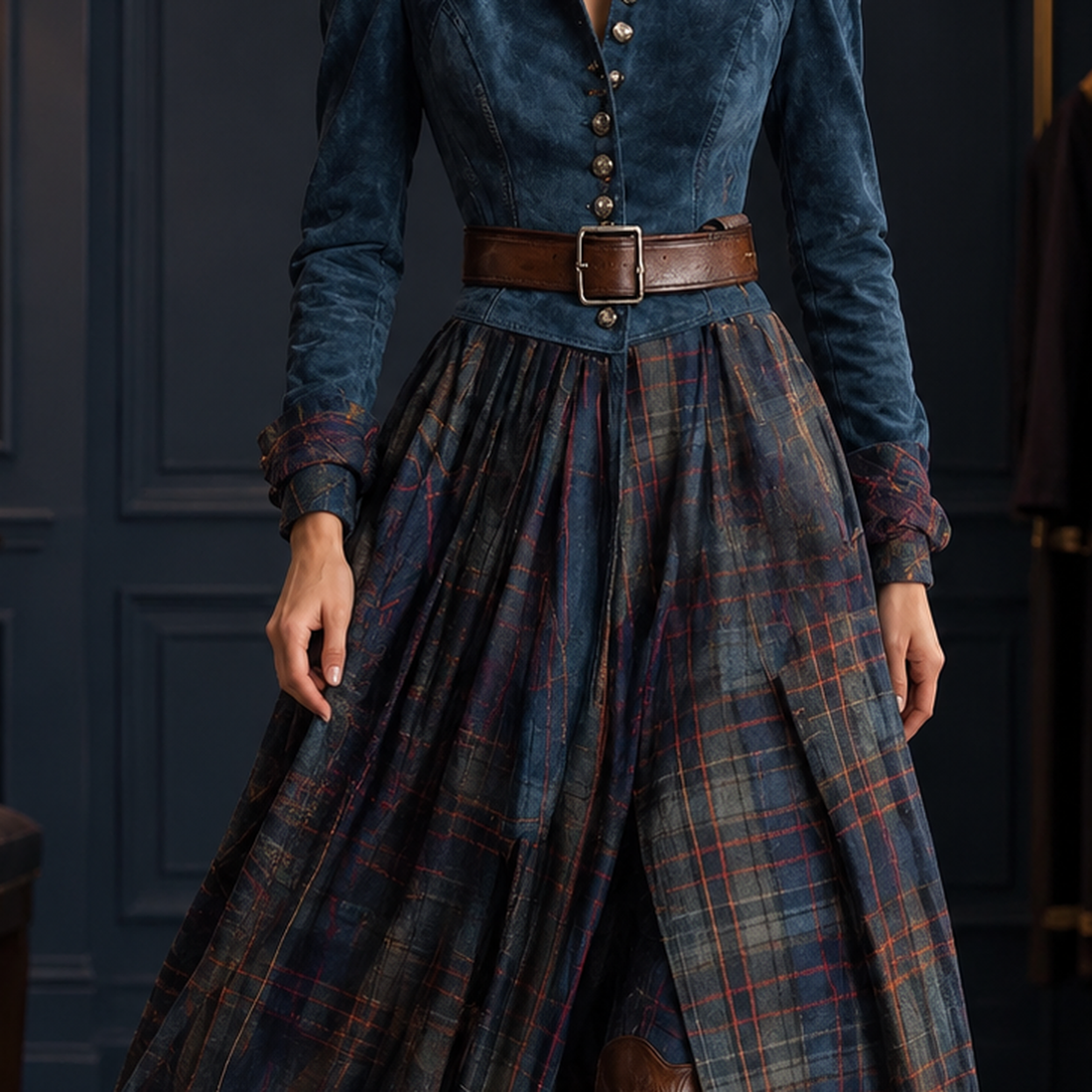 Zoe-Marie Tartan Maxi Dress - Lead Product Detail