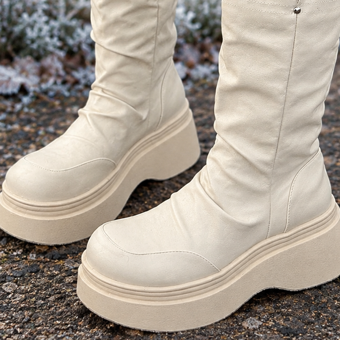 Lecce-Garda Lace Trim Boots - Lead Product Detail