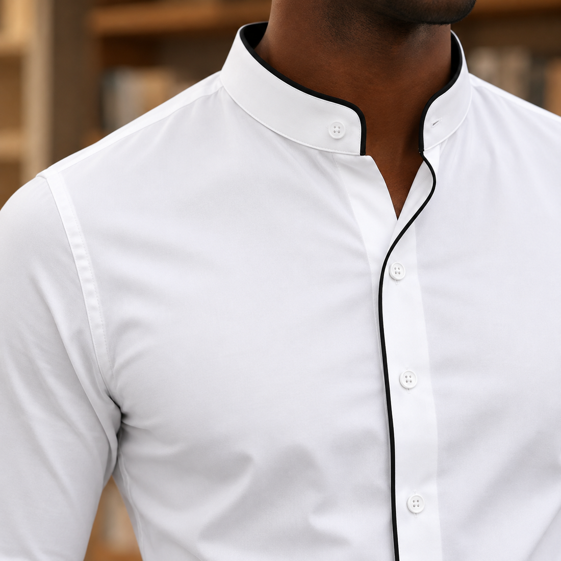 James Mandarin Shirt - Lead Product Detail