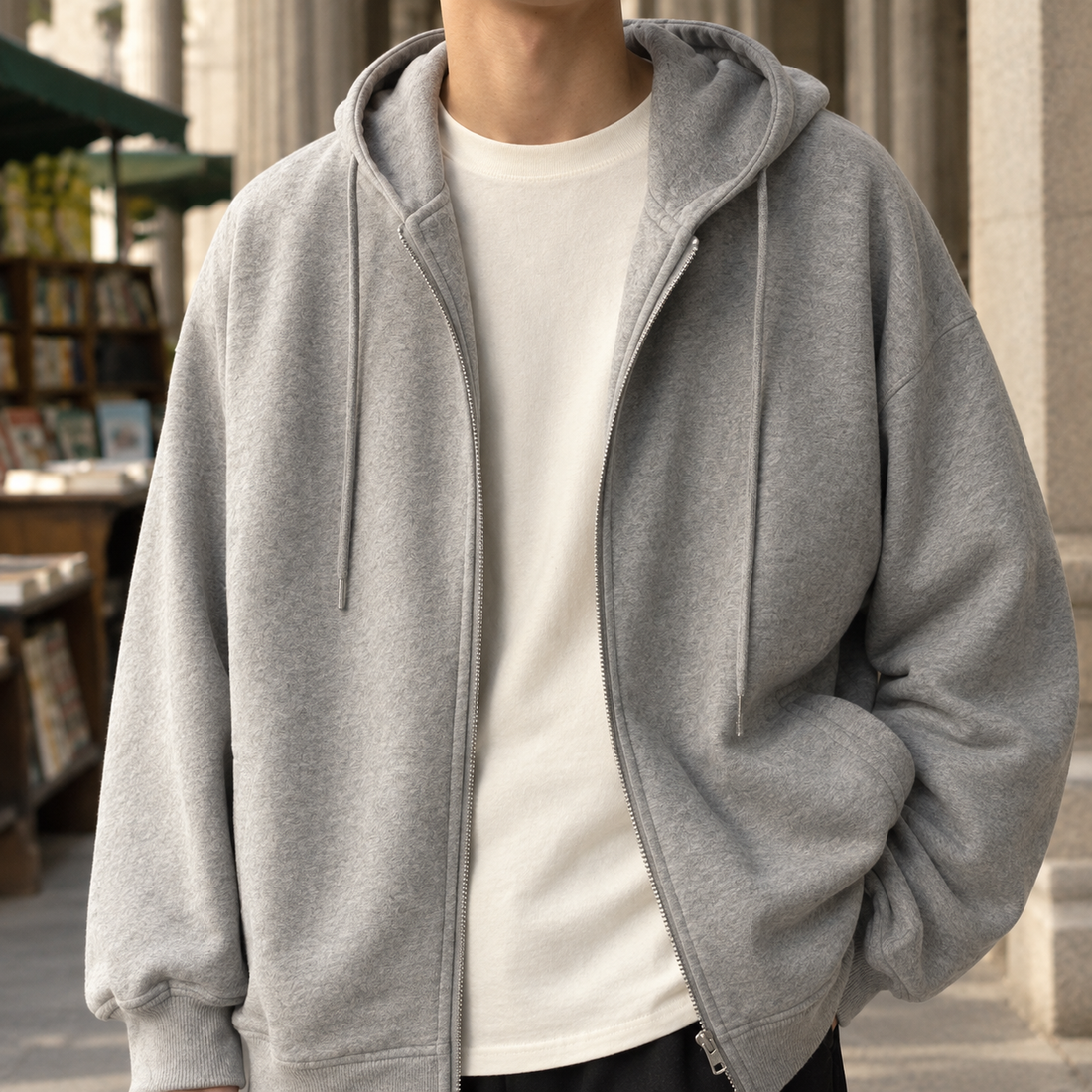 Jocelyn Relaxed Zip Jacket - Lead Product Detail