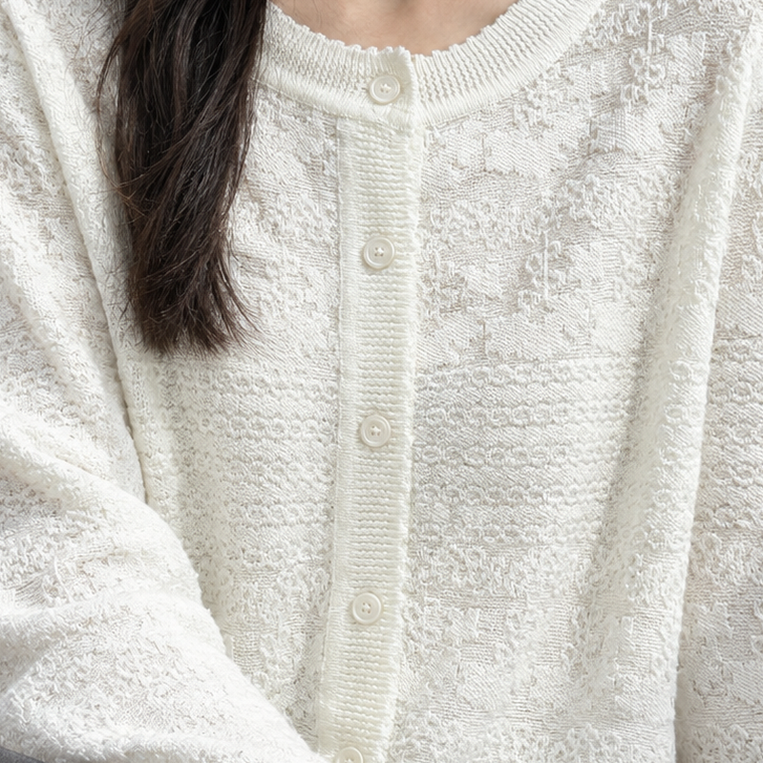 Bianca-Marie Jacquard Cardigan - Lead Product Detail