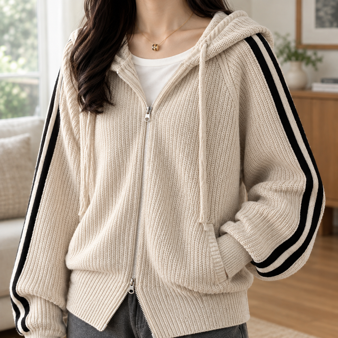 Anouska-Lane Ribbed Jacket - Lead Product Detail